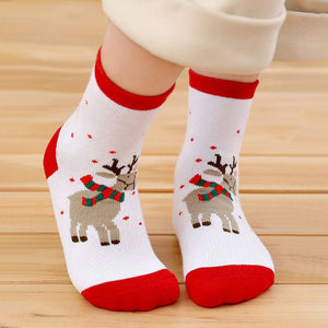 Red Green White Themed Christmas Ankle Socks Set Of 5 Pcs - 2 - 4 Years Christmas