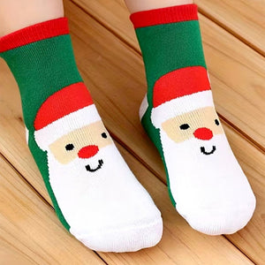 Red Green White Themed Christmas Ankle Socks Set Of 5 Pcs - 2 - 4 Years Christmas