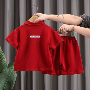 Red Long Legs Teddy 2 Pcs Shorts Set For Toddlers And Kids - 2 - 3 Years Kids Clothing
