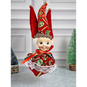 Red Naughty Ball Elf christmas Tree ornament - XMAS TREE ORNAMENTS