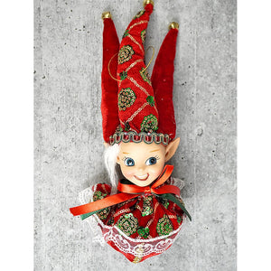 Red Naughty Ball Elf christmas Tree ornament - XMAS TREE ORNAMENTS