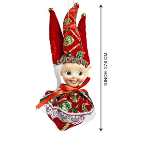 Red Naughty Ball Elf christmas Tree ornament - XMAS TREE ORNAMENTS