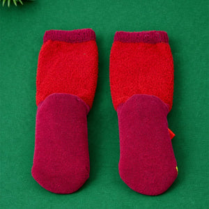 Red Santa & Bell Christmas Themed Ankle Length Socks For Kids - 0 - 6 Months Christmas