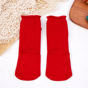 Red Santa & Mittens Christmas Themed Ankle Length Socks For Kids - 2 - 4 Years Christmas