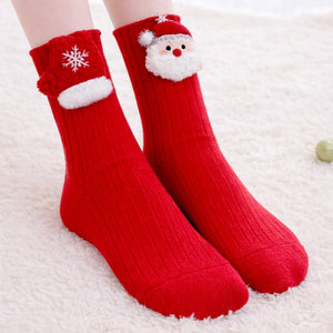 Red Santa & Mittens Christmas Themed Ankle Length Socks For Kids - 2 - 4 Years Christmas