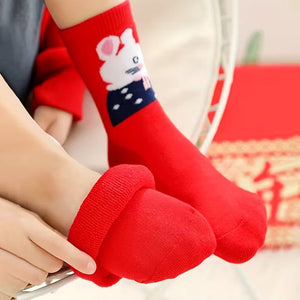 Red White Themed Christmas Ankle Socks For Kids - Set Of 5 Pcs - 2 - 4 Years Christmas