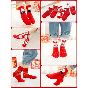 Red White Themed Christmas Ankle Socks For Kids - Set Of 5 Pcs - 2 - 4 Years Christmas