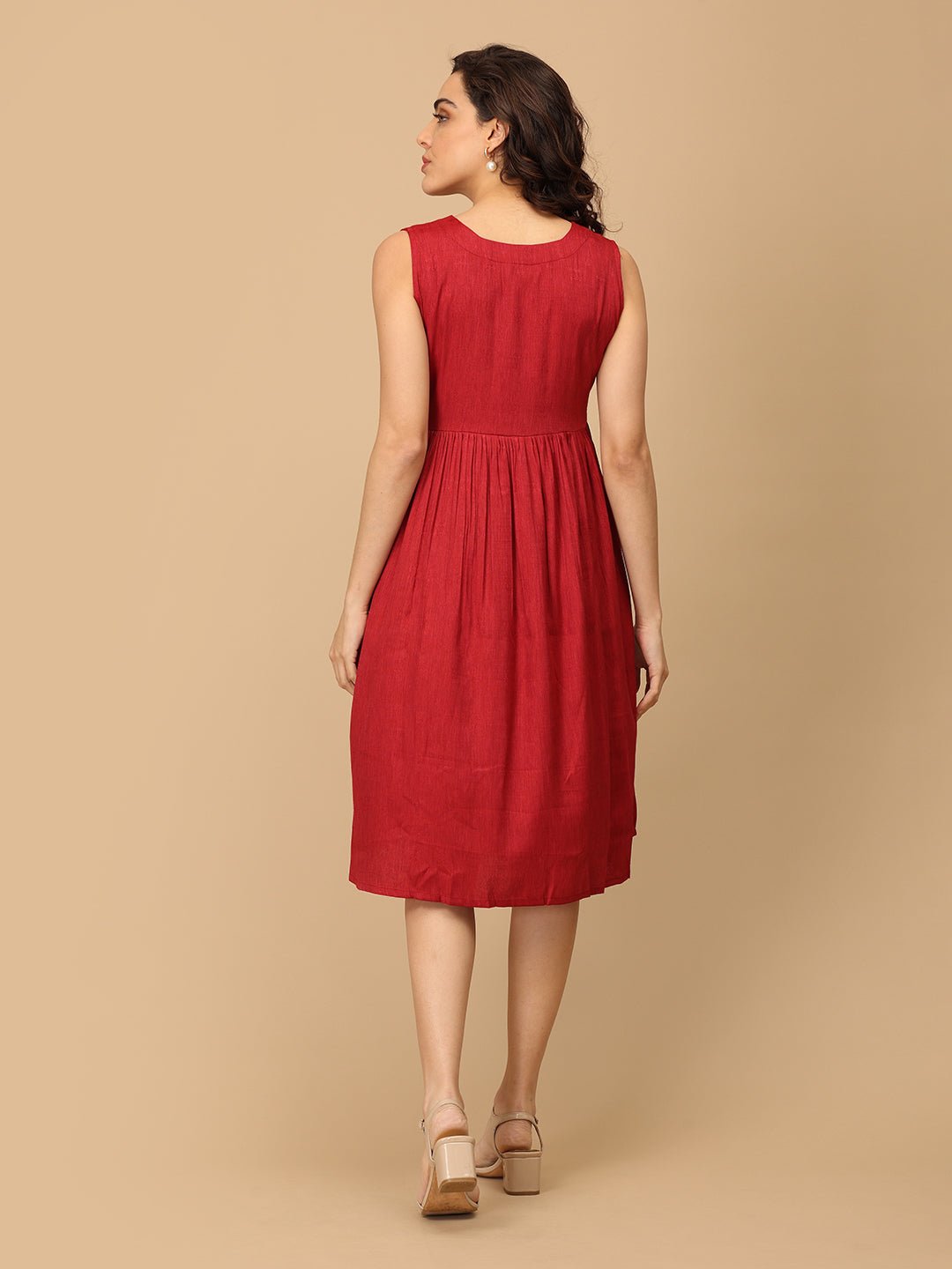 Red - y to Rule Maternity and Nursing Shacket Dress - DRS - SK - REDYR - S