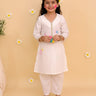 Regal White Girls Kurta Pajama - 0 - 6 Months Girls Ethnic Set