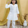 Regal White Girls Kurta Pajama - KES-BK-RGWG-6-12