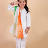 Regal White Girls Kurta Pajama with Tiranga Dupatta - 0 - 6 Months Girls Ethnic Set