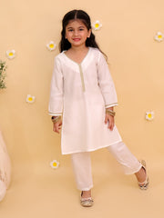 Regal White Girls Kurta Pajama