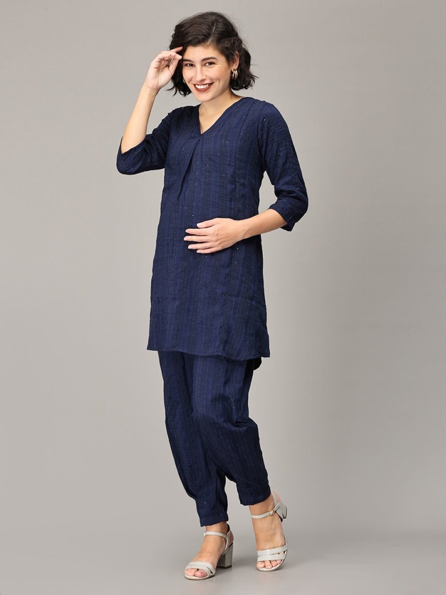 Regally Yours Maternity And Nursing Co Ord Set - MEW-SK-NVB-S