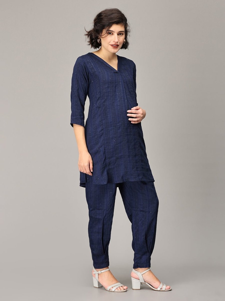 Regally Yours Maternity And Nursing Co Ord Set - MEW-SK-NVB-S