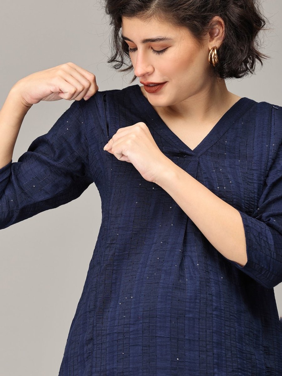 Regally Yours Maternity And Nursing Co Ord Set - MEW-SK-NVB-S