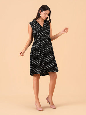 Retro Dot Maternity and Nursing Dress - S Maternity Casual Dress