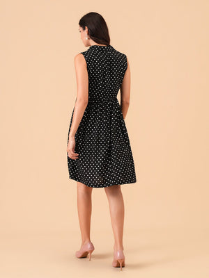 Retro Dot Maternity and Nursing Dress - S Maternity Casual Dress