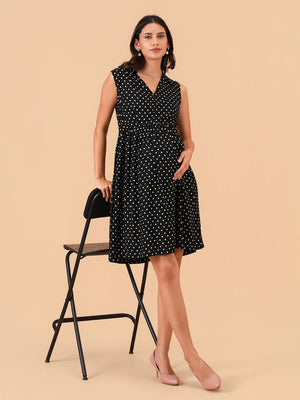 Retro Dot Maternity and Nursing Dress - S Maternity Casual Dress