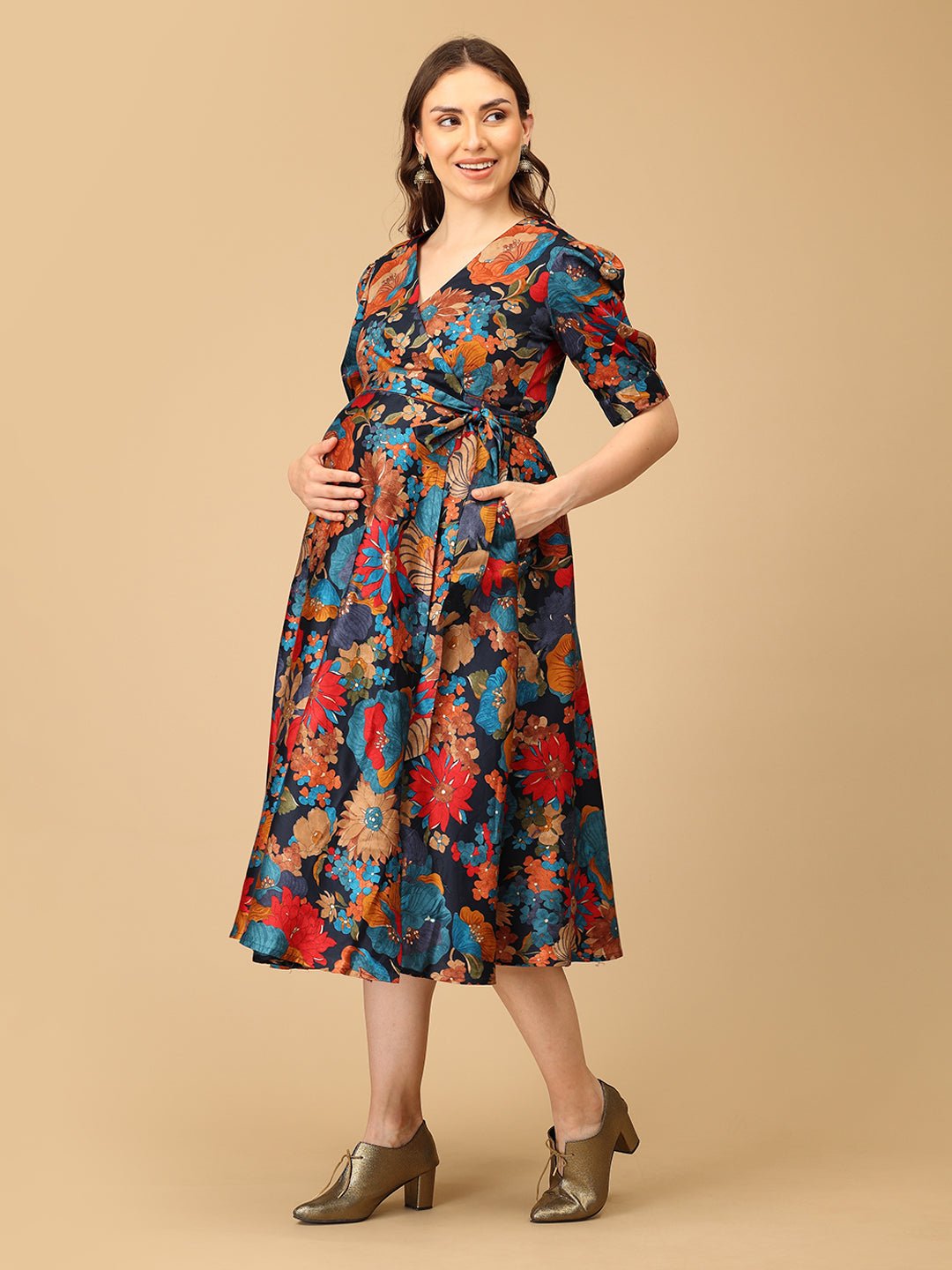 Retro Garden Maternity and Nursing Dress - DRS - SK - RTRGD - S