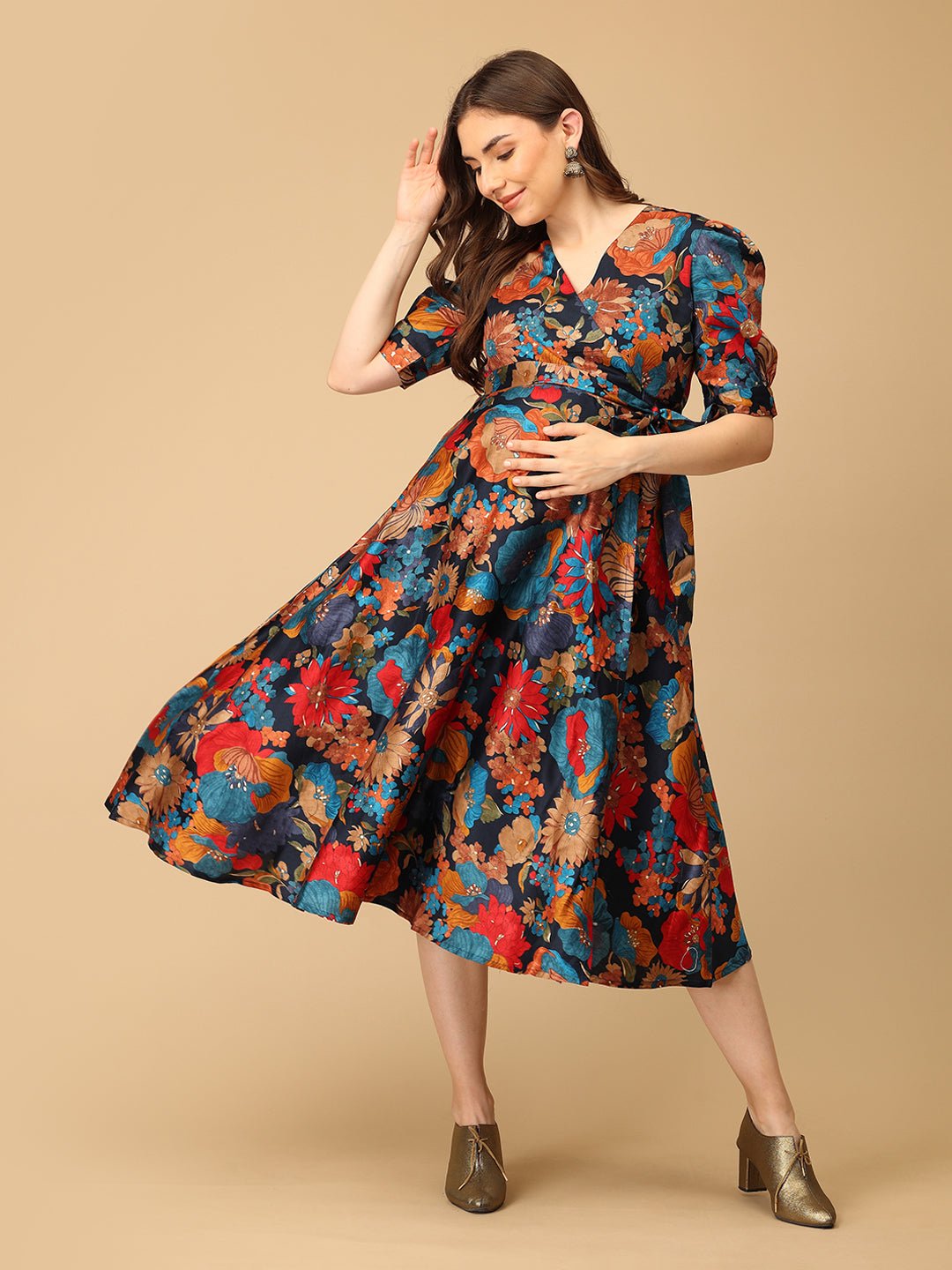 Retro Garden Maternity and Nursing Dress - DRS - SK - RTRGD - S