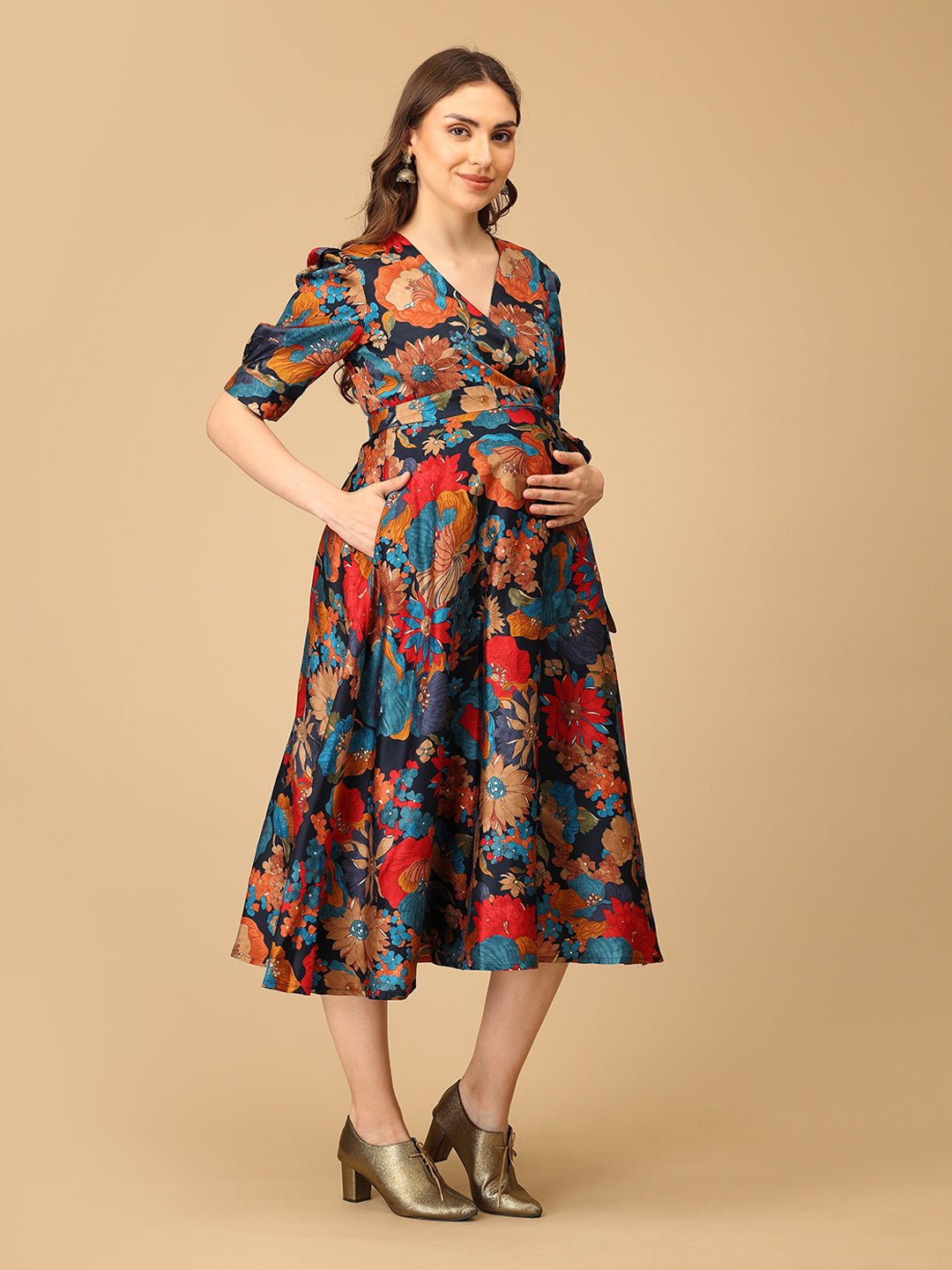 Retro Garden Maternity and Nursing Dress - DRS - SK - RTRGD - S