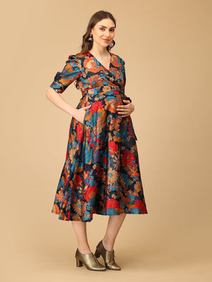 Retro Garden Maternity and Nursing Dress - DRS - SK - RTRGD - S