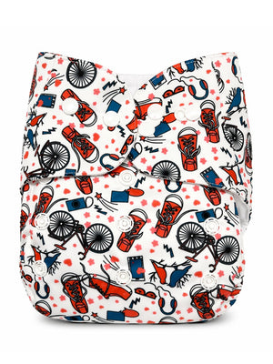 Ride a Bike Print - Reusable Diaper - 3months - 3years Reusable Cloth Diaper