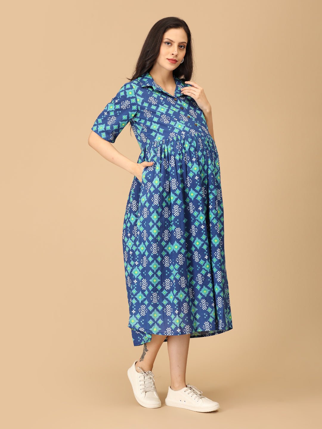 Riot of Hues Maternity and Nursing Dress - DRS - SK - RIOHU - S