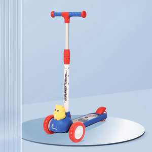 Road Runner Ryder Ace Kids Scooter with PU LED wheels & Multi-Level Height Adjustment - Blue Red - Scooter