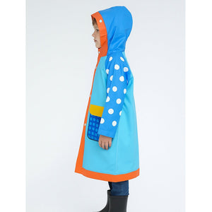 Robot Polka Raincoat for Kids - M - 4 - 5 Years Monsoon Wear