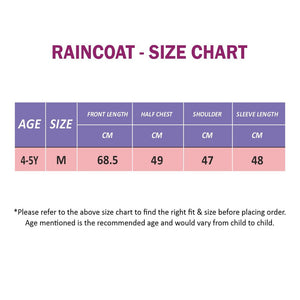 Robot Polka Raincoat for Kids - M - 4 - 5 Years Monsoon Wear