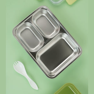 Rock Dino Green Big Size Stainless Steel Kids Lunch Box - Back To School