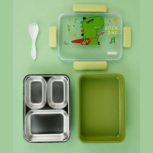 Rock Dino Stainless Steel Lunch Box with matching Lunch Bag - Back To School
