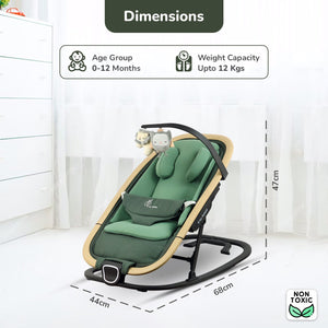 Rock N Nap Bliss – Lightweight Baby Sleeper & Rocker Soft, Safe & Travel-Friendly - Olive Green - Swings