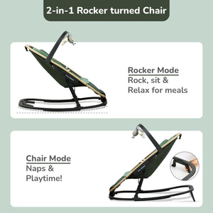 Rock N Nap Bliss – Lightweight Baby Sleeper & Rocker Soft, Safe & Travel-Friendly - Olive Green - Swings