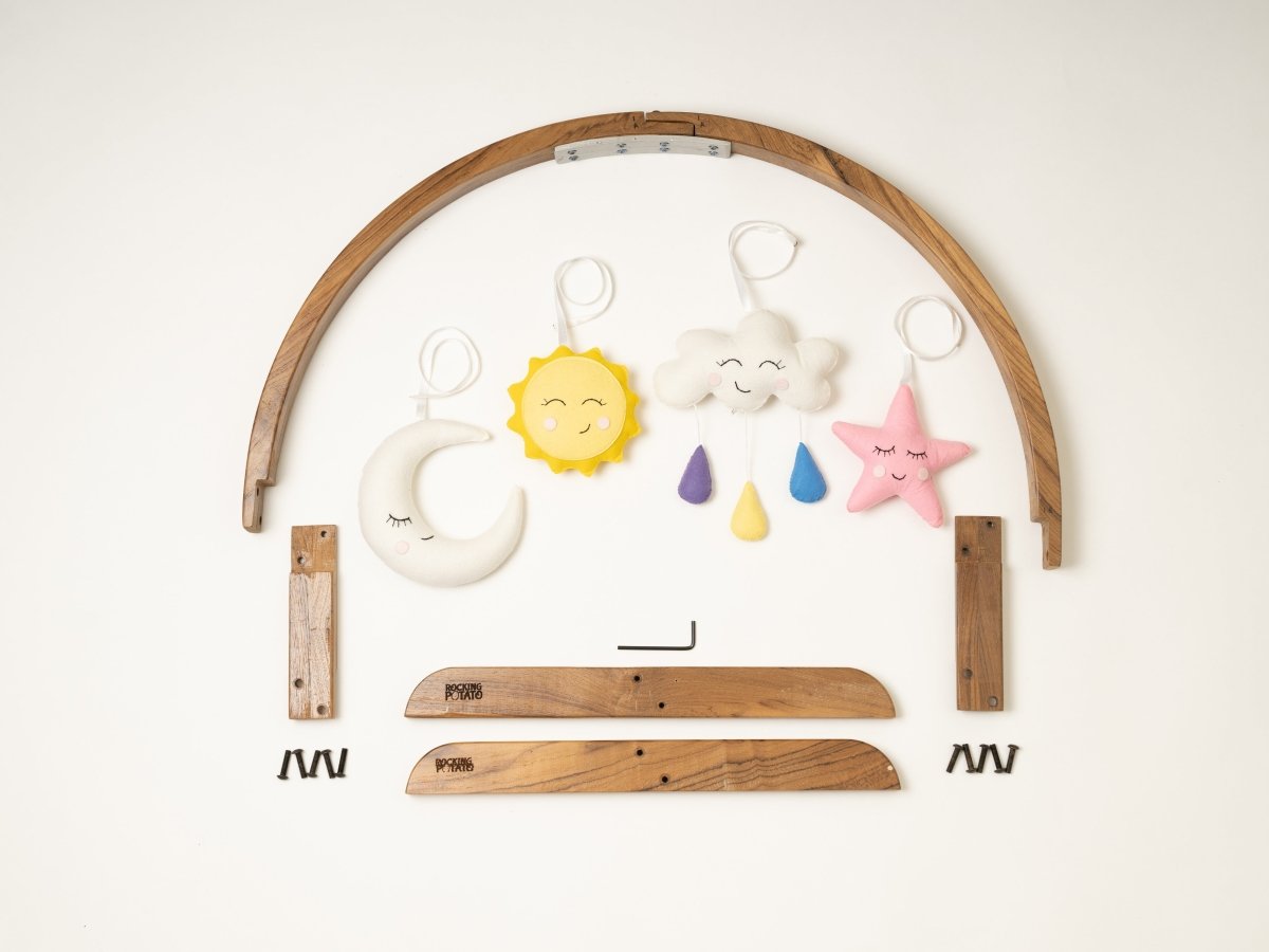 Rocking Potato Arch Baby Activity Gym- Felt Felt Star Sun Cloud - ABAG-FCLD