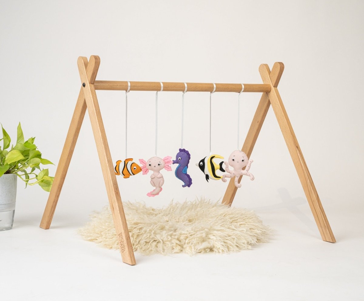 Rocking Potato Baby Activity Play Gym With Felt Ocean Theme Toy Hangings - BAG-XL-FOCEAN