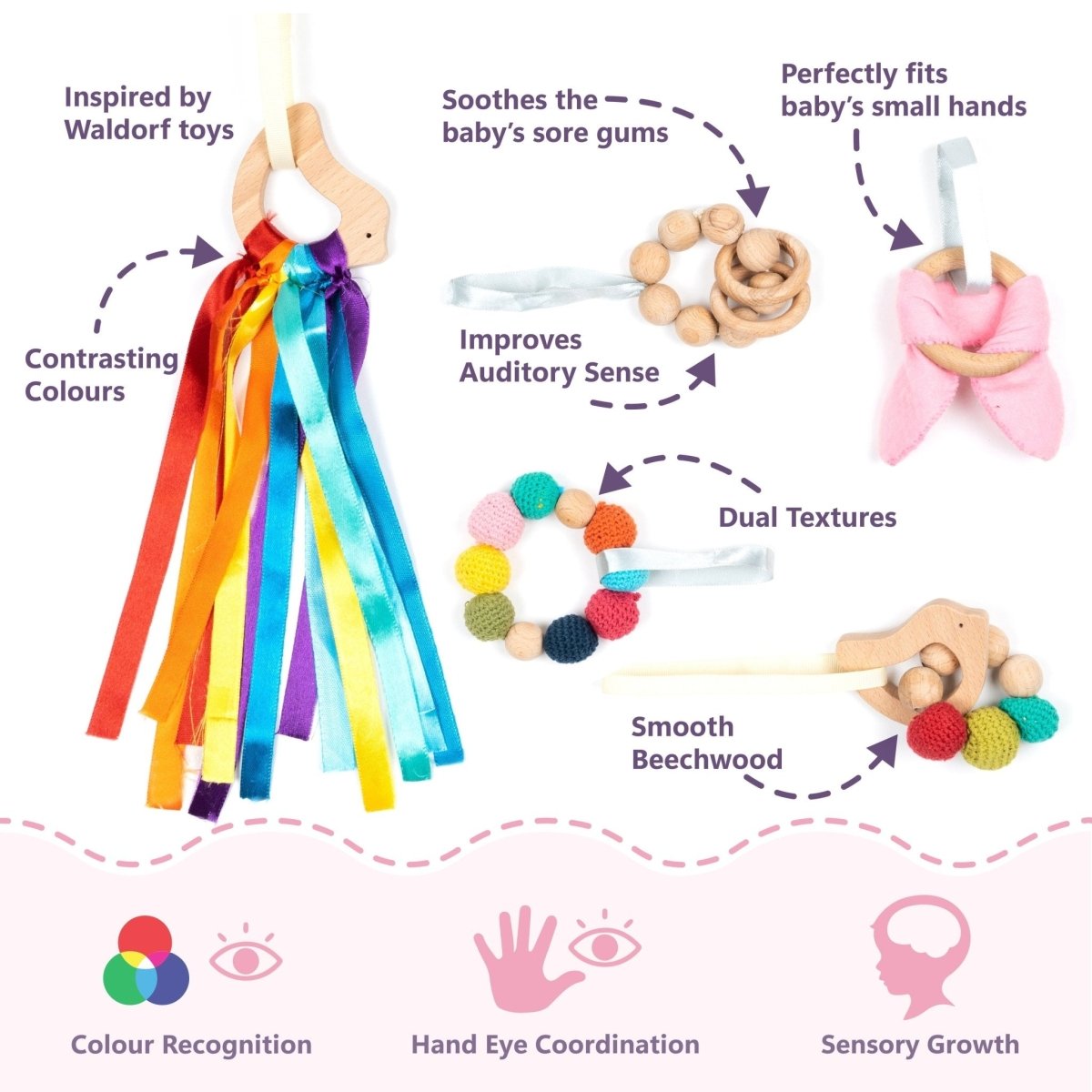 Rocking Potato Developmental Activity hoop (with toys) - DEVAH