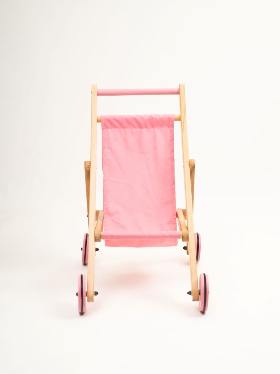 Rocking Potato Wooden Doll Stroller- Pink - DS-Pink