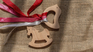 Rocking Potato Wooden Teether - Bird & Horse - T-BH