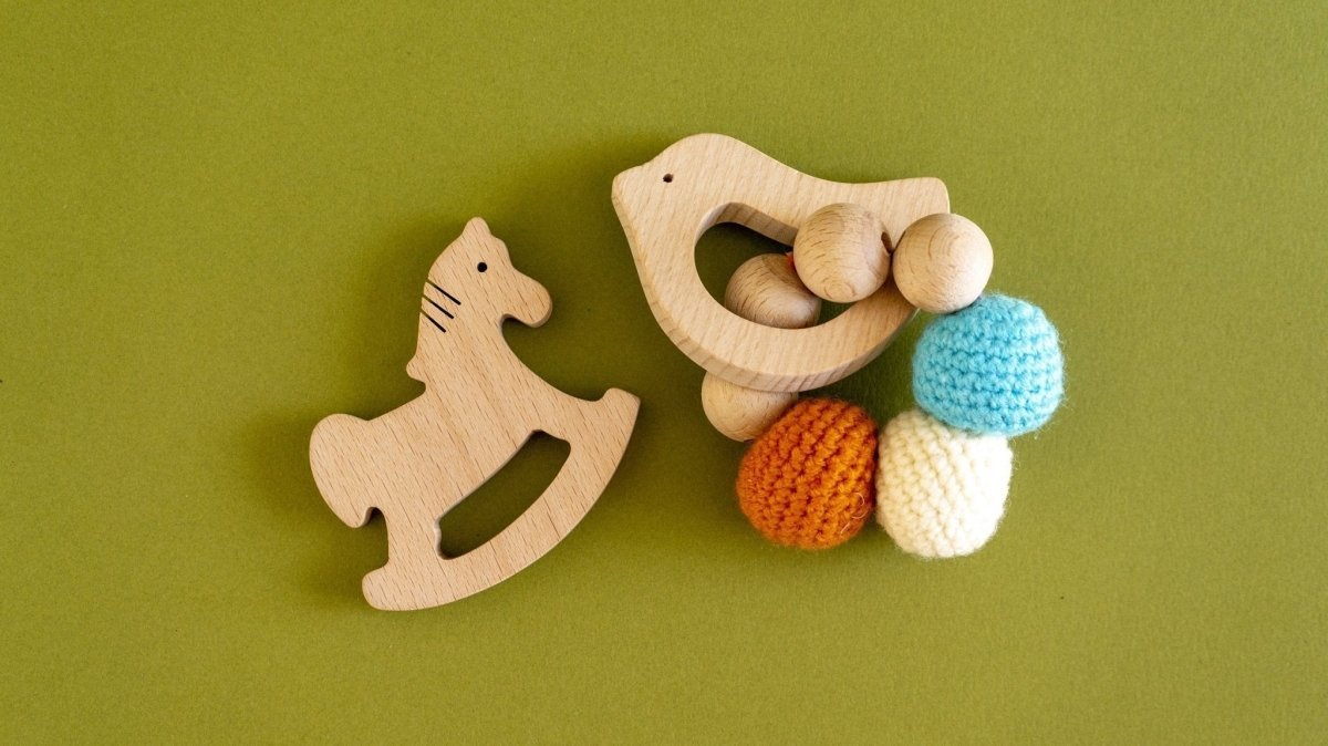 Rocking Potato Wooden Teether cum Rattle- Bird & Horse - TR-BH