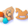 Rocking Potato Wooden Teether cum Rattle- Bird & Horse - TR-BH