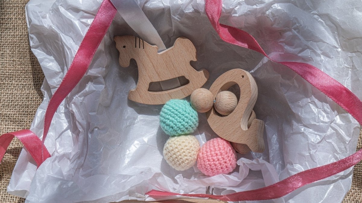 Rocking Potato Wooden Teether Cum Rattle - Fish & Horse - TR-FH