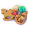 Rocking Potato Wooden Teether Cum Rattle - Fish & Horse - TR-FH