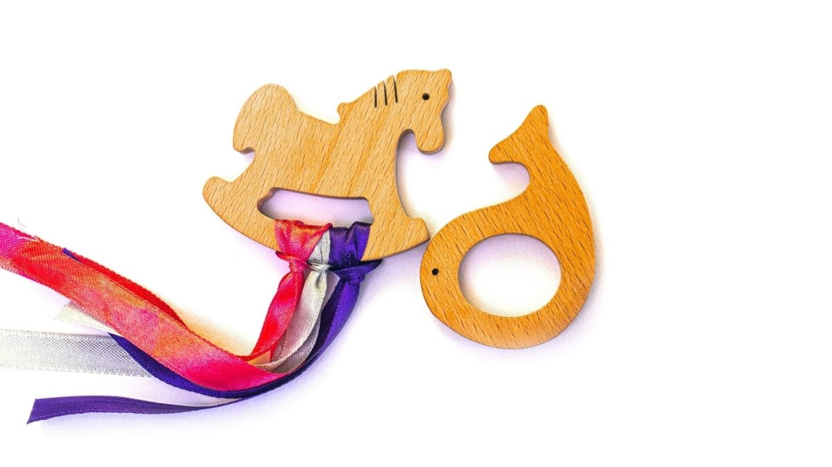 Rocking Potato Wooden Teether - Fish & Horse - T-FH