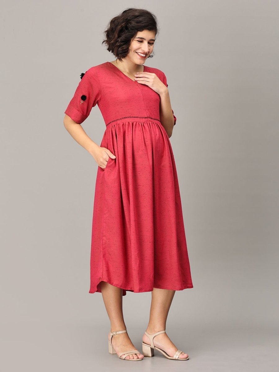 Rodeo Rose Maternity And Nursing Kurti Dress - MEW-SK-RDR-S