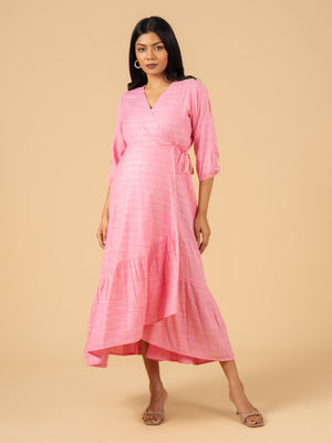 Rose Charm Maternity Wrap Dress - S Maternity Casual Dress
