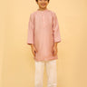 Rosé Radiance Boys Silk Kurta Pajama Set - KES - RA - BRZB - 0 - 6