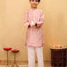 Rosé Radiance Boys Silk Kurta Pajama Set - KES - RA - BRZB - 0 - 6