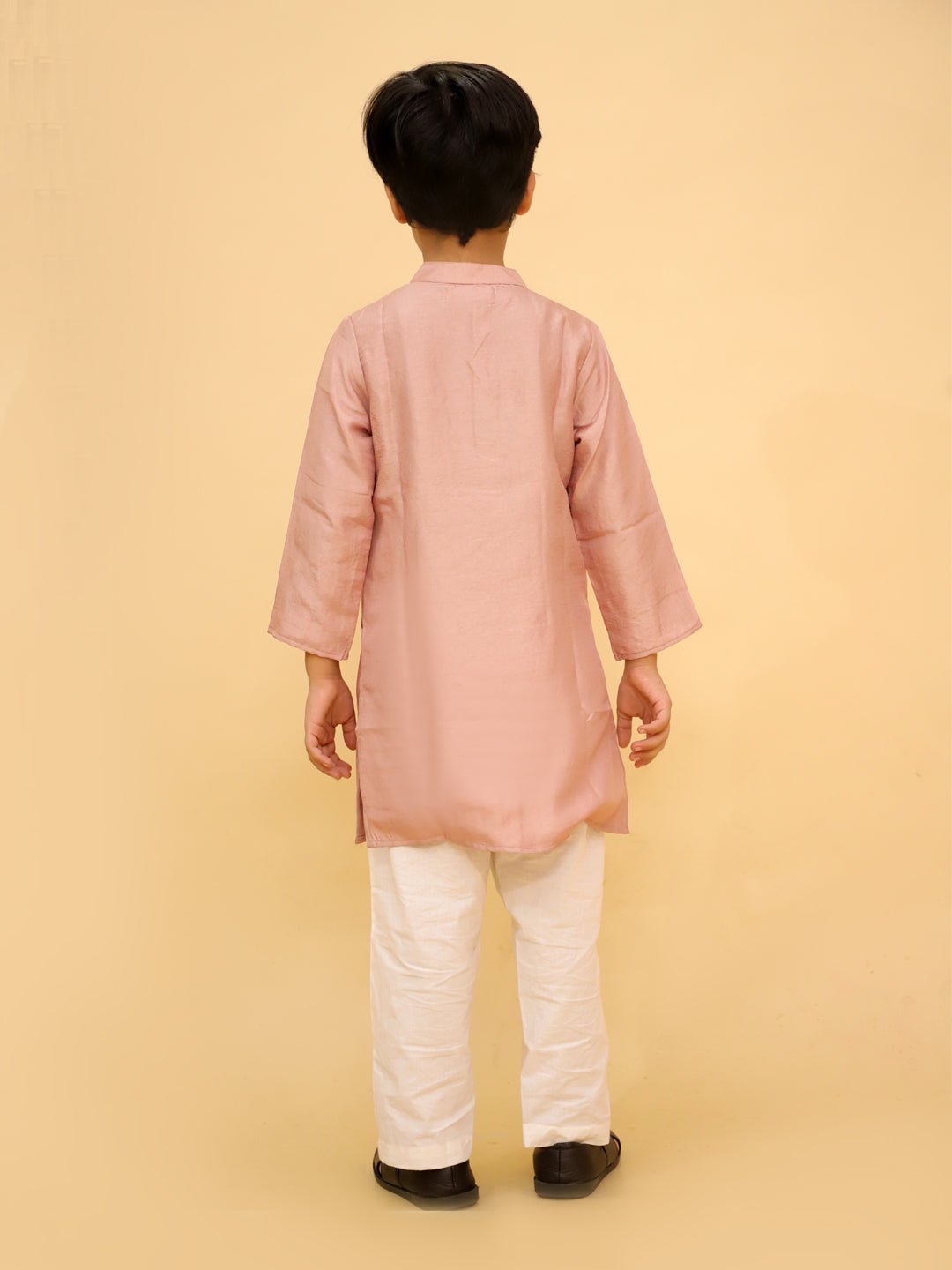 Rosé Radiance Boys Silk Kurta Pajama Set - KES - RA - BRZB - 0 - 6